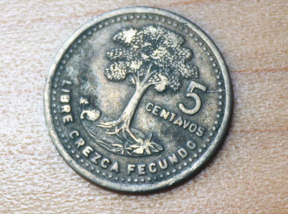 1992 Guatemala 5 Centavos Kapok Tree