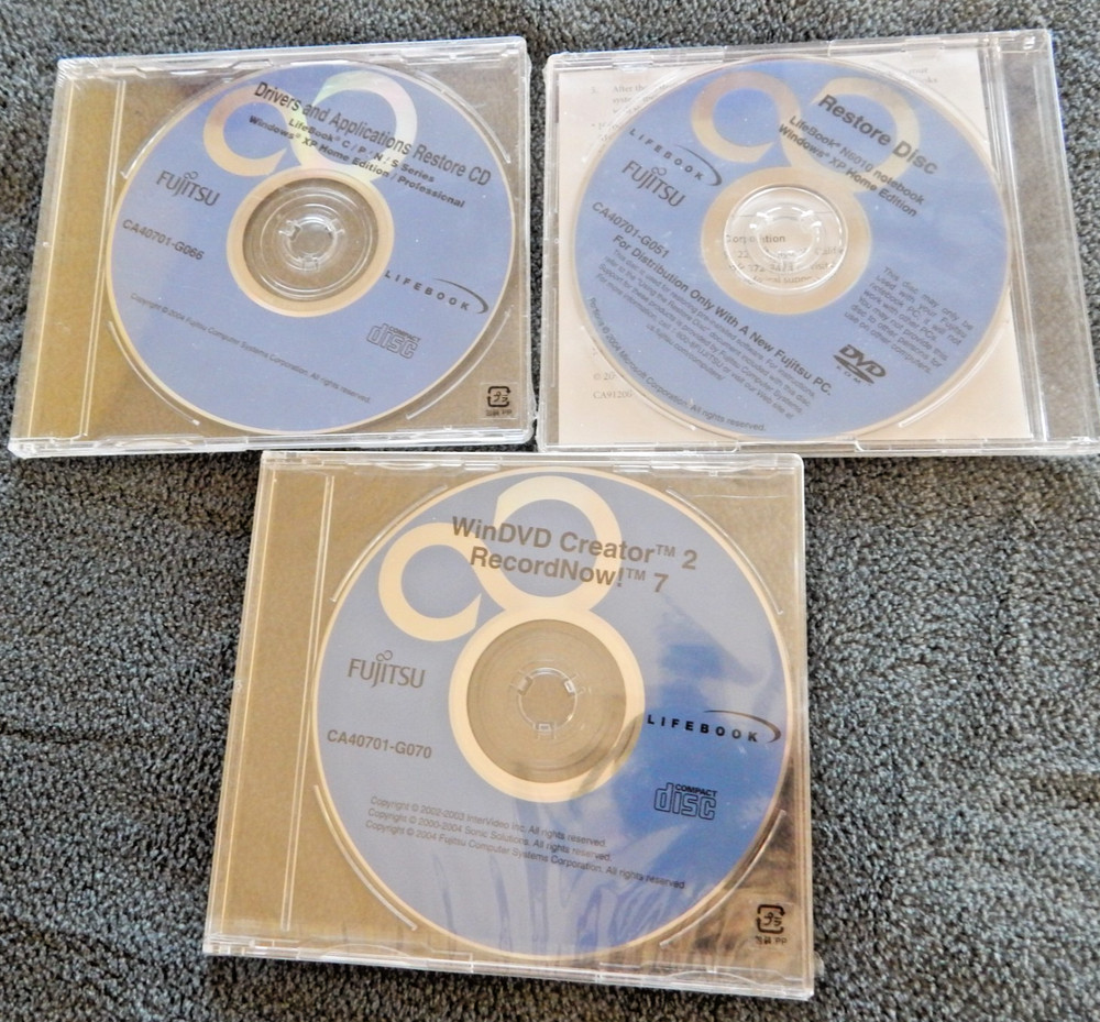 User Manuals & Software CDs for FUJITSU LIFEBOOK N6000 Notebook Computer
