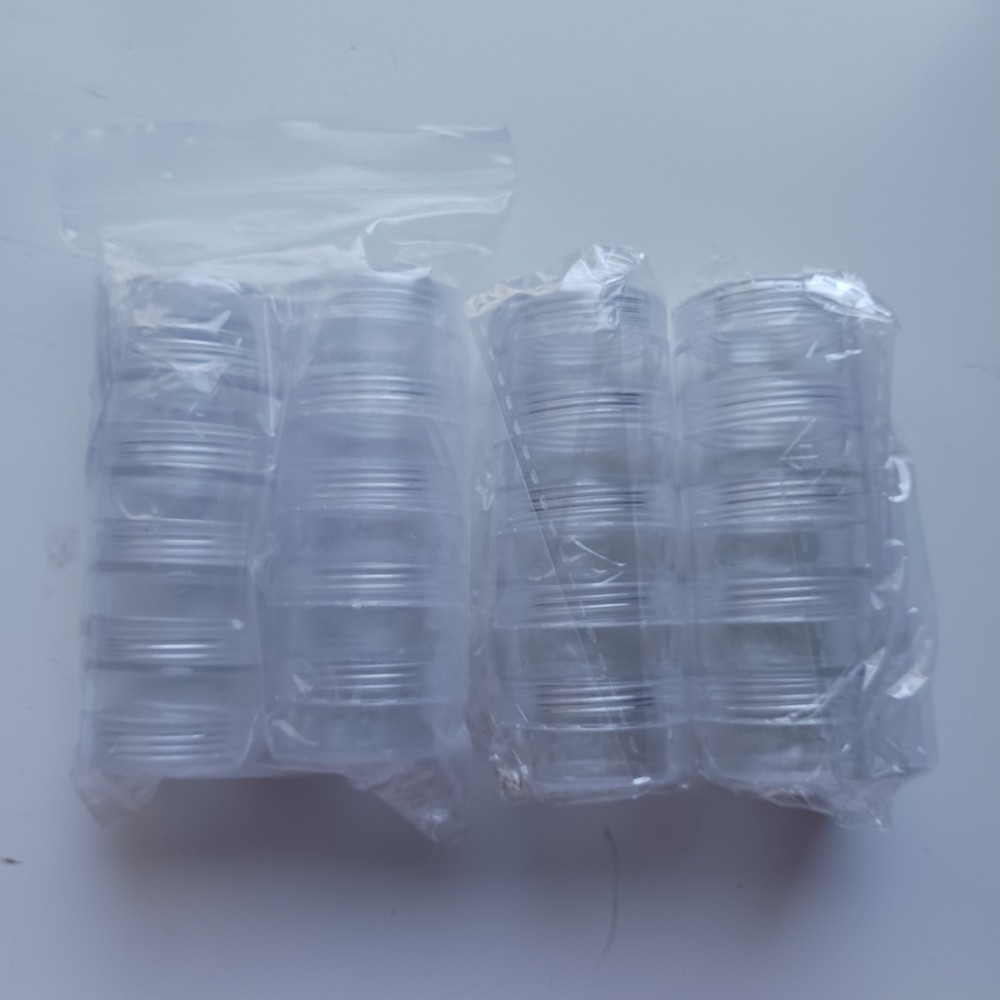 20x Clear Storage Stackable Bead Jewelry Pill Small Container Small Screw Lids