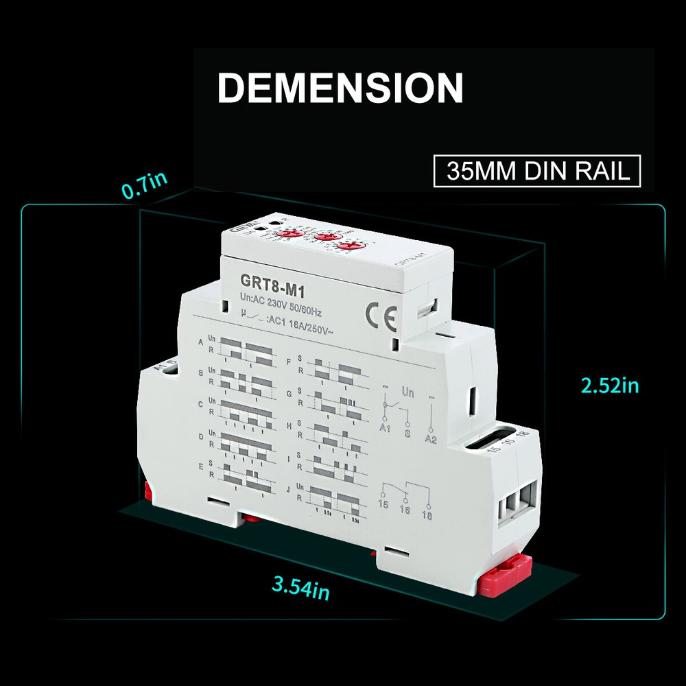 GEYA MultifunctionTimer Relay switch 10 Funcitons Time 16A Relay AC/DC12V-240V