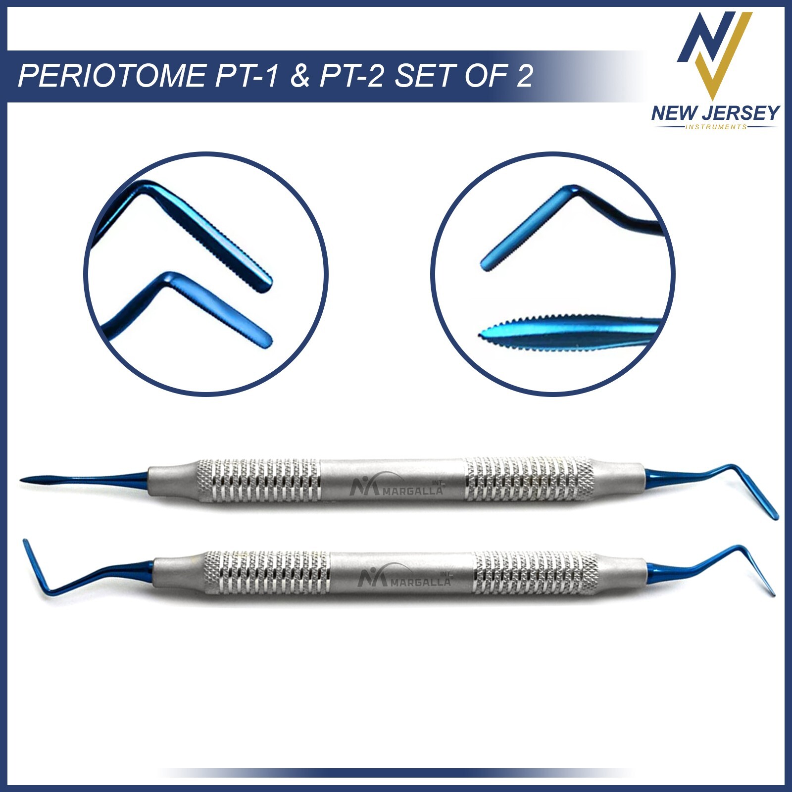 Dental Periotome PT1 PT2 Serrated Periodontal Ligament Implant Tooth Extraction
