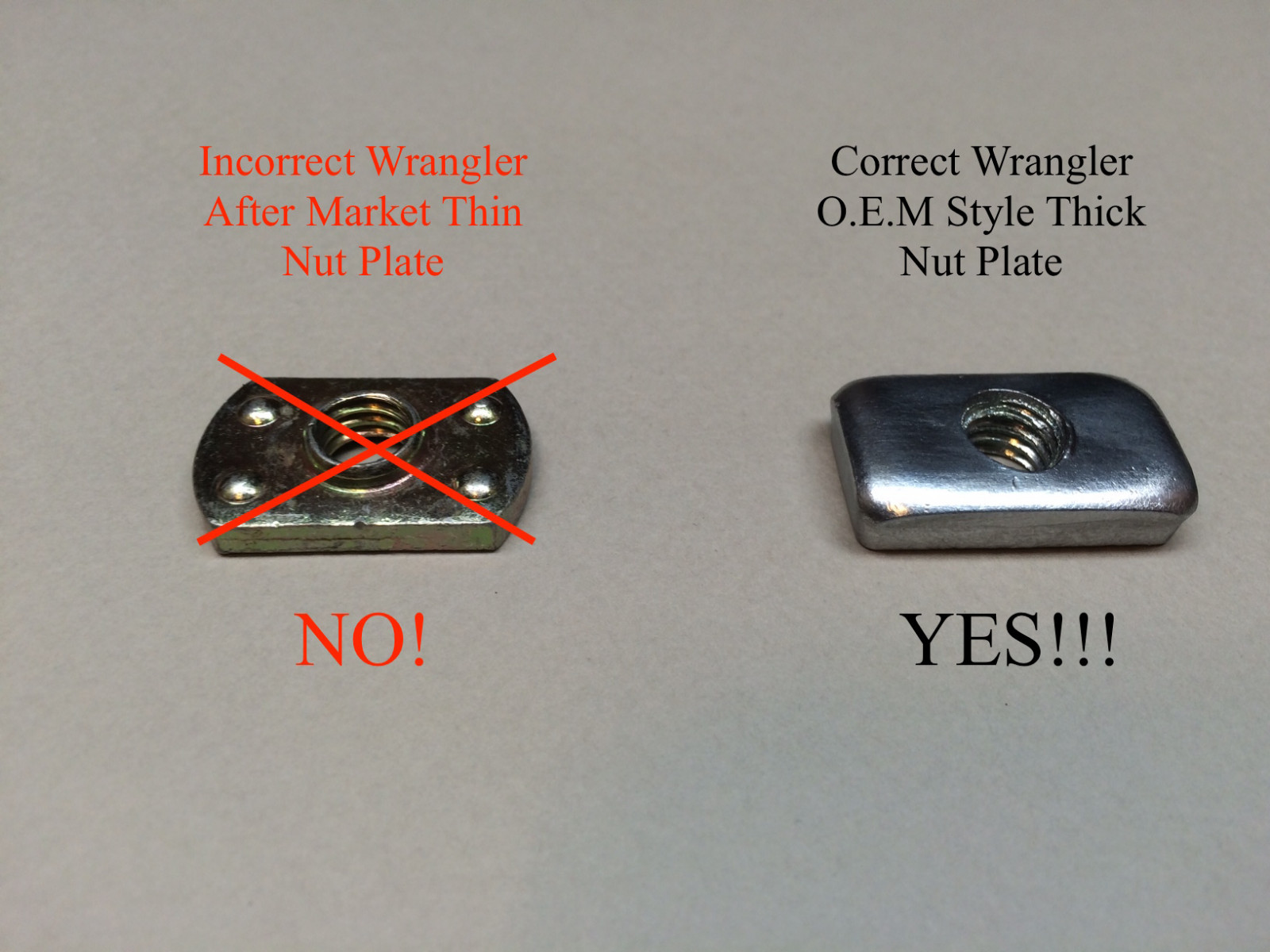 1997 to 2006 Jeep Wrangler TJ Jeep Wrangler Hard Top Thumb Screws/Nuts/Washers