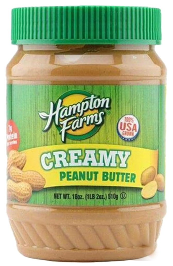 4x Jars Hampton Farms Creamy Peanut Butter Spread 16oz Made in USA NC