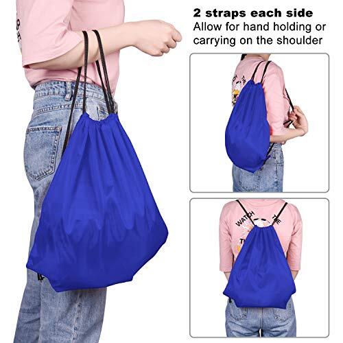 2 Pcs Drawstring Backpack Bags Sports Cinch Sack String Backpack Storage Blue