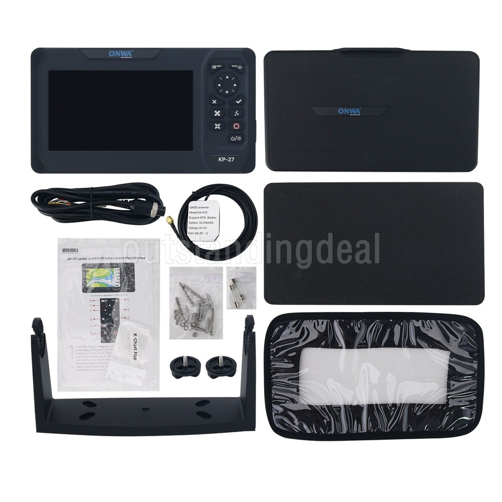 ONWA KP-27 7" 800x480 GPS Chart Plotter Marine Chartplotter w/ GPS Antenna ot25