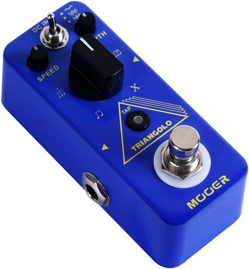 TRIANGOLO Guitar Micro Tremolo Pedal with 3 Selectable Wave Forms, 5 Different S