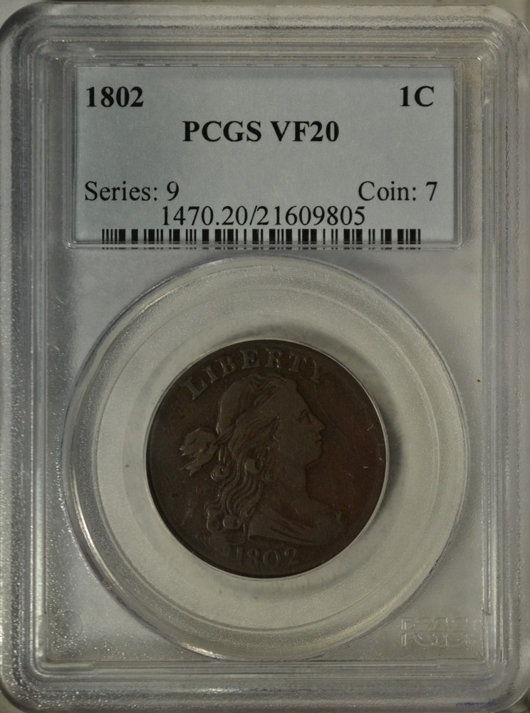 1802 Draped Bust large cent, PCGS VF20