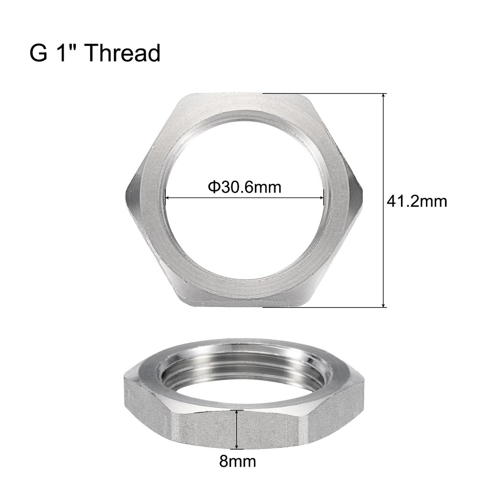 5 Pcs Cast Pipe Fitting Hex Locknut Nut G 1" Female Thread (DN25)