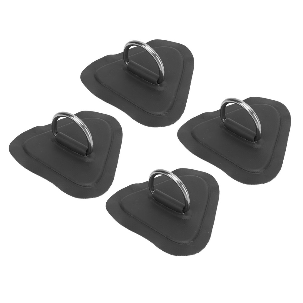 BLACK 4 Pcs D Patch Stainless Steel D Pad For Inflatable Surfboard