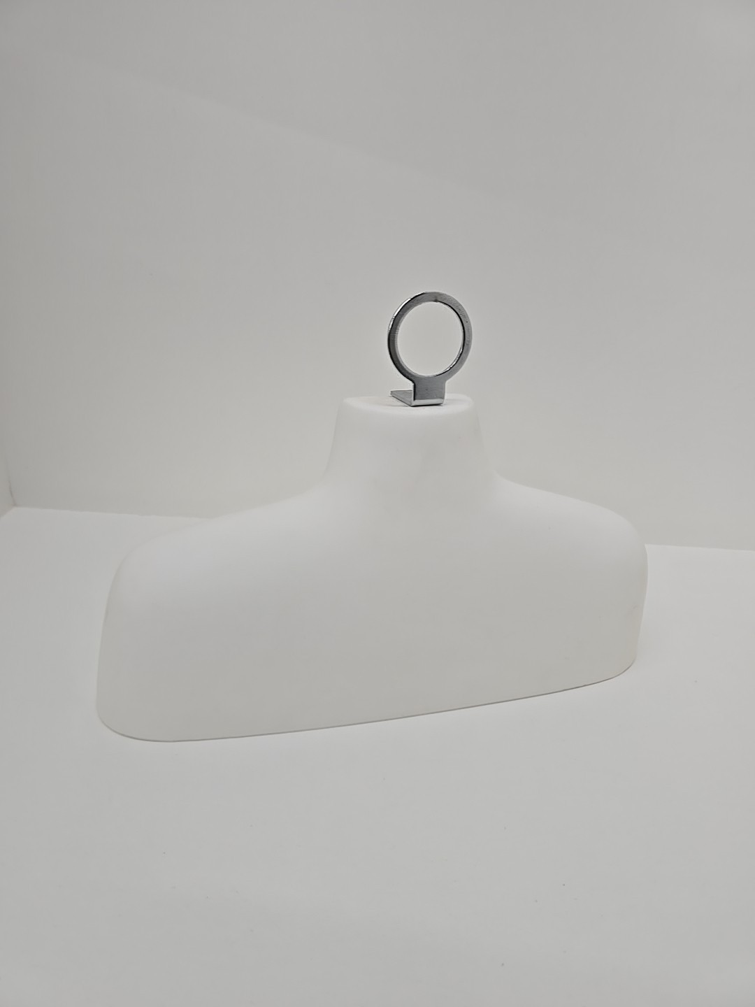 Woman Female Mannequin Neck and Shoulders Hanging White Hard Plastic