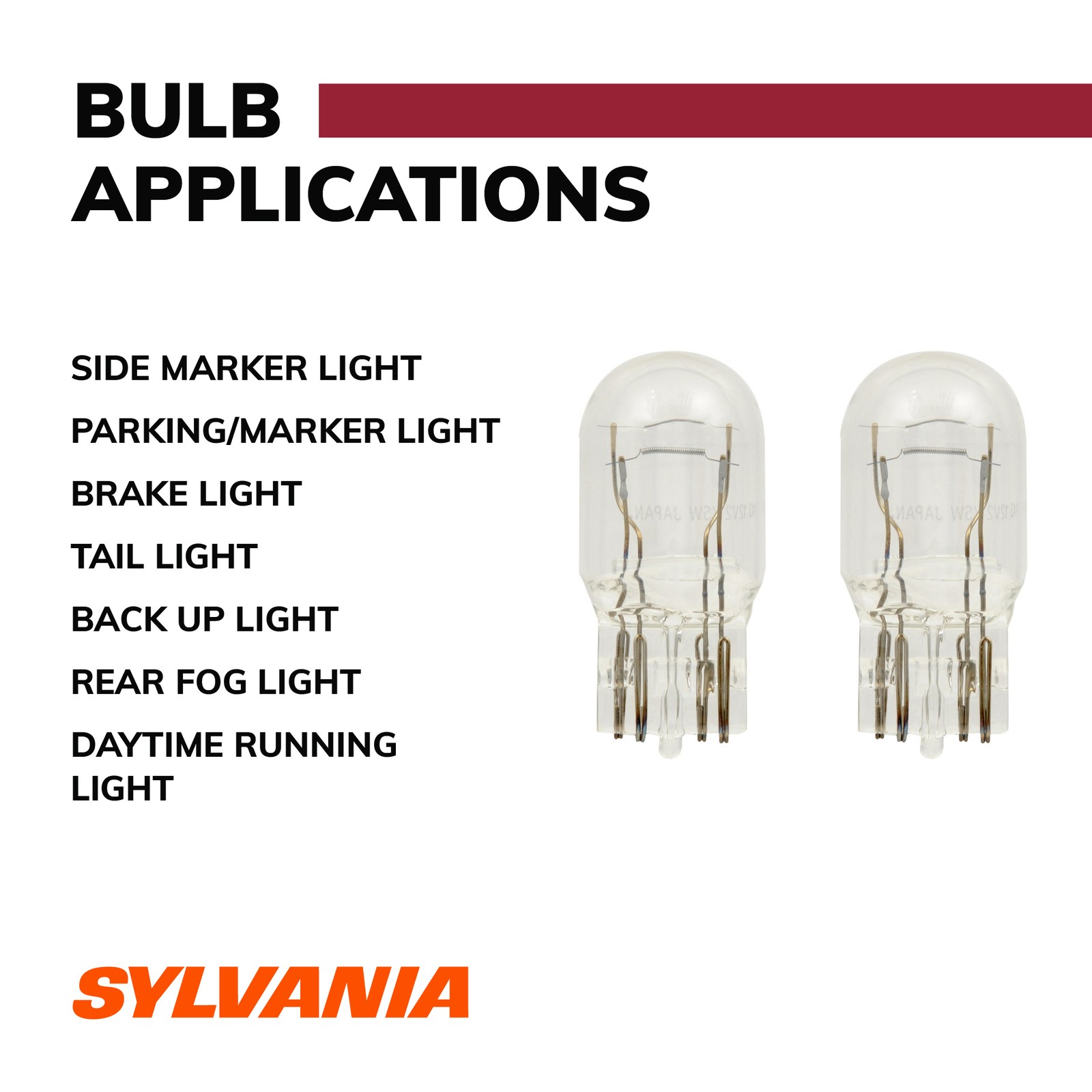 SYLVANIA 7443 Long Life Mini Bulbs – Reliable DRL & Reverse Lights (2 Pack)