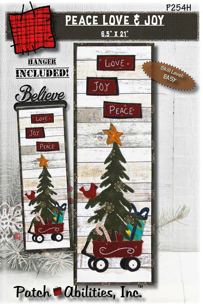Peace Love and Joy Pattern with Hanger