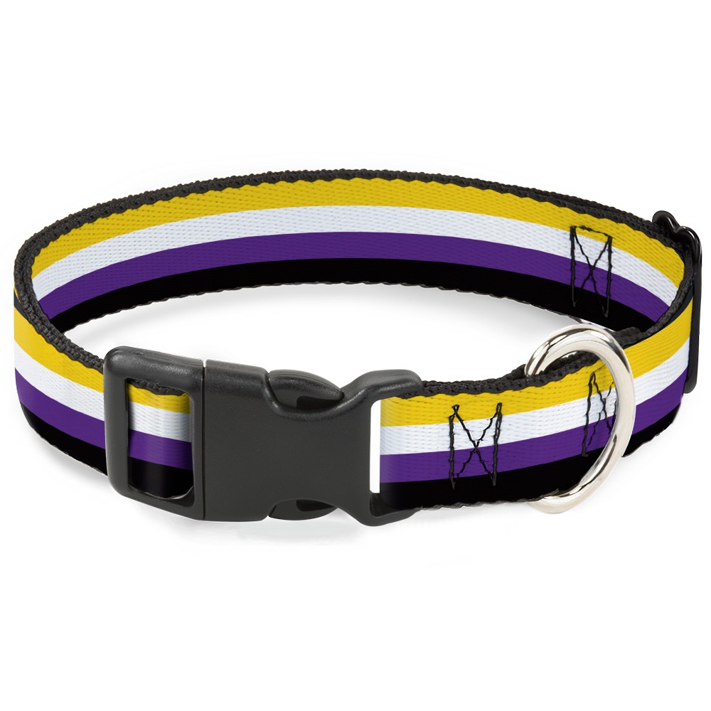 Plastic Clip Collar Flag Non-Binary Stripe NARROW-Large 9.5-14.5"