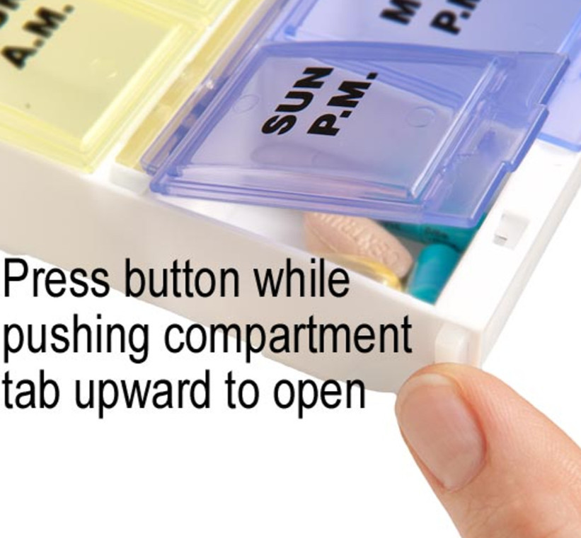 7 DAY WEEKLY PILL PLANNER ORGANIZER 2 XL Locking Pill Case