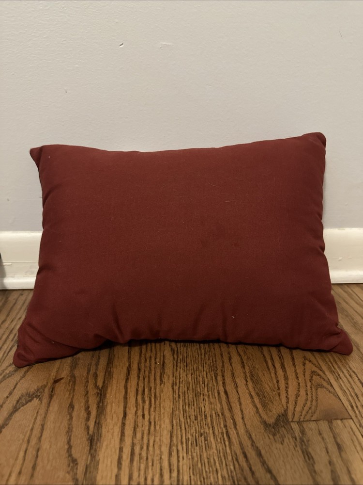 Red Mid Century Rectangular Pillow Striped Small Quilt Pillow Vintage