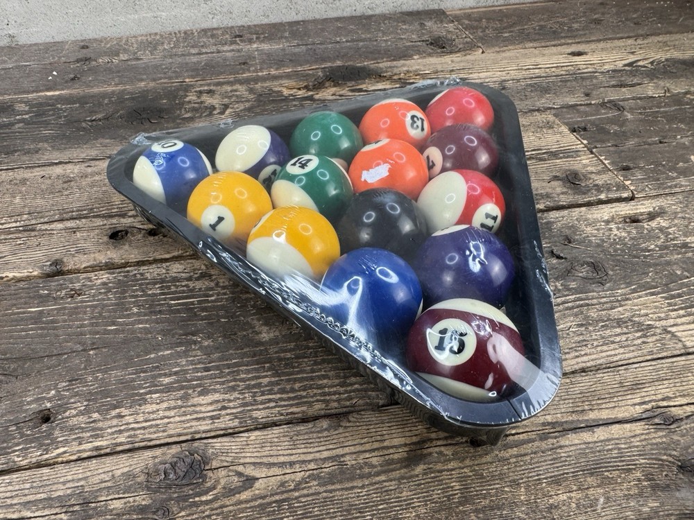Vintage Pool Ball Set With Rack