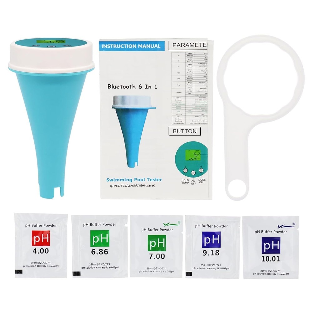 6-in-1 Wireless Water Quality Tester Bluetooth Floating Quality...