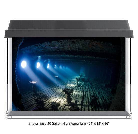 Sunken Ship Aquarium Glass Backdrop Aquarium Background #001