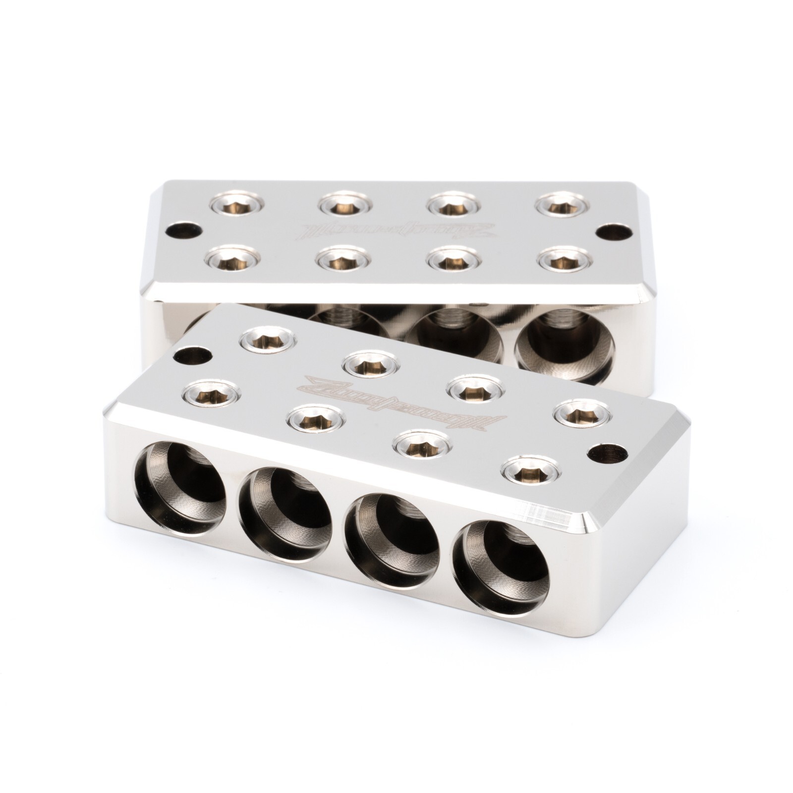 Pair ILL Customz 4 IN 4 OUT 1/0 AWG 0 Gauge Power and Ground Distribution Blocks