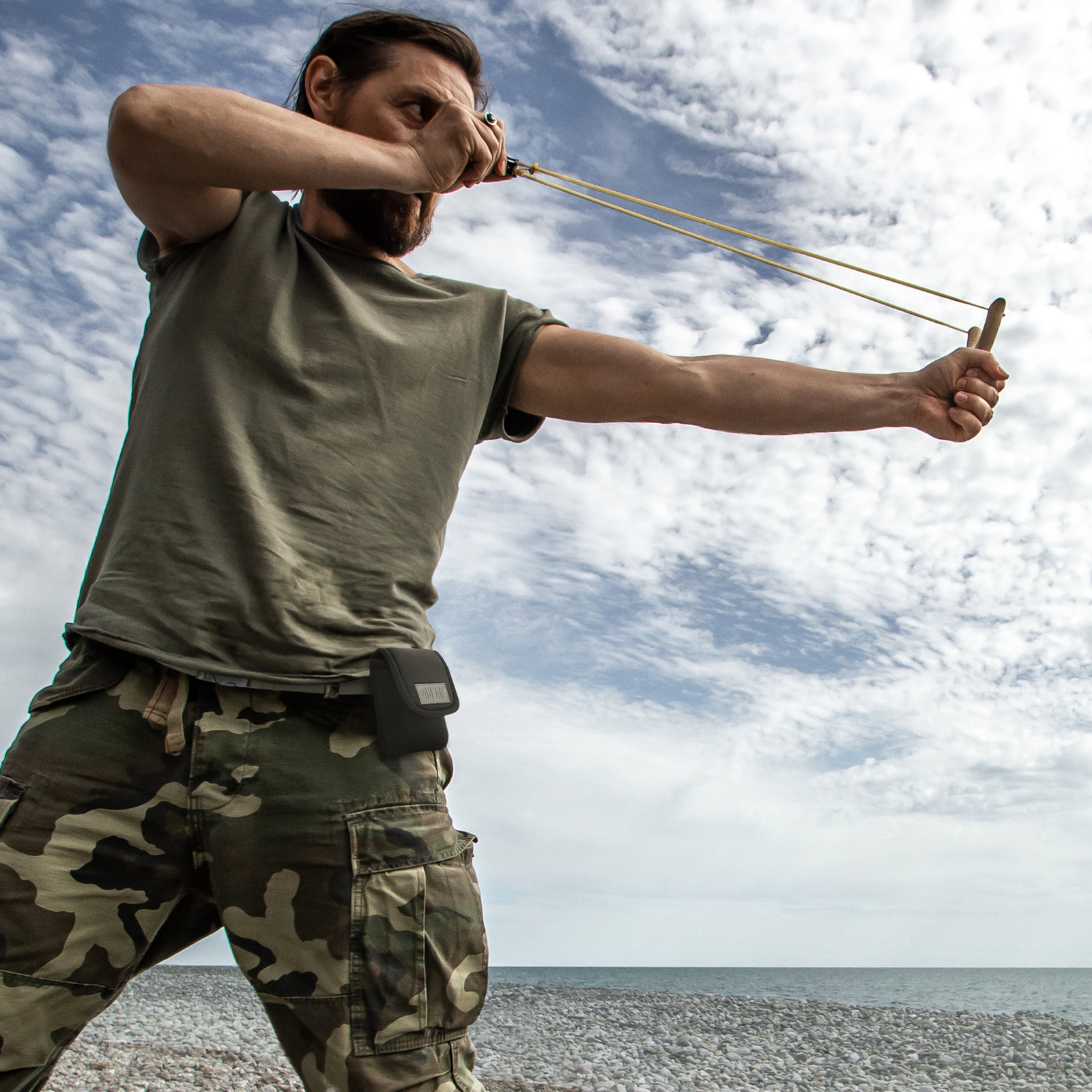 USA GEAR Slingshot Ammo Pouch Holder with Belt Loop & Carabiner Clip