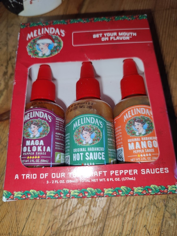 Melinda's Hot Sauces Three Pack With Christmas Packaging