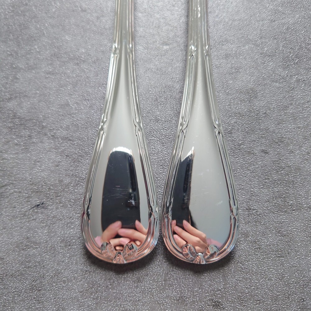 Christofle Rubans Table Fork 2pcs Silverplate Flatware Excellent