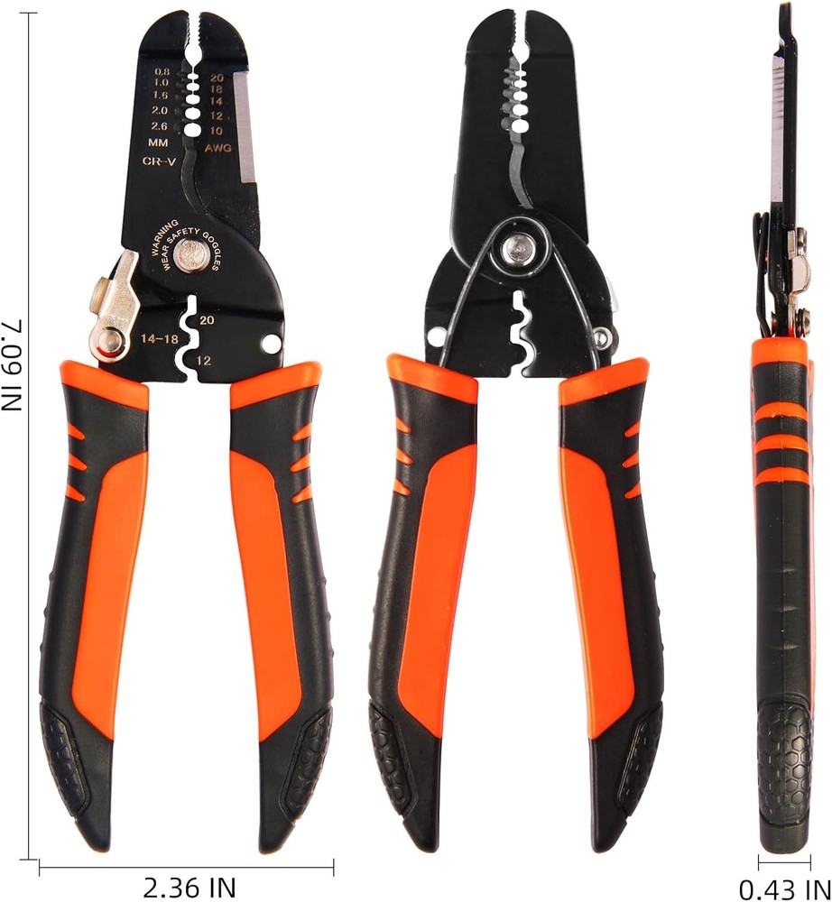 Wire Stripper, 3-rd Generation Strippers or Crimping Tool, 5-IN-1 Orange