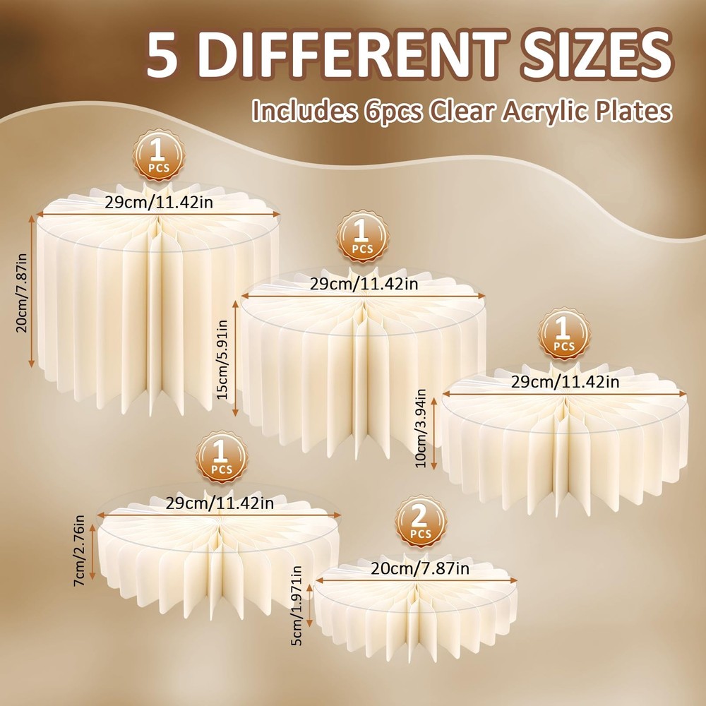 6 Pack Buffet Risers, Acrylic Food Display Risers for Buffet Table, Cardboard...