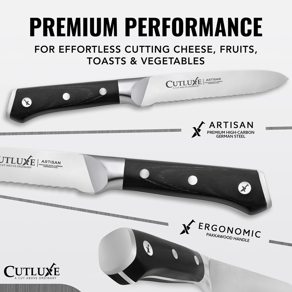 Serrated Kitchen Utility Knife - 5" Tomato Knife â€“ Ultra Sharp Blade, Ergonom