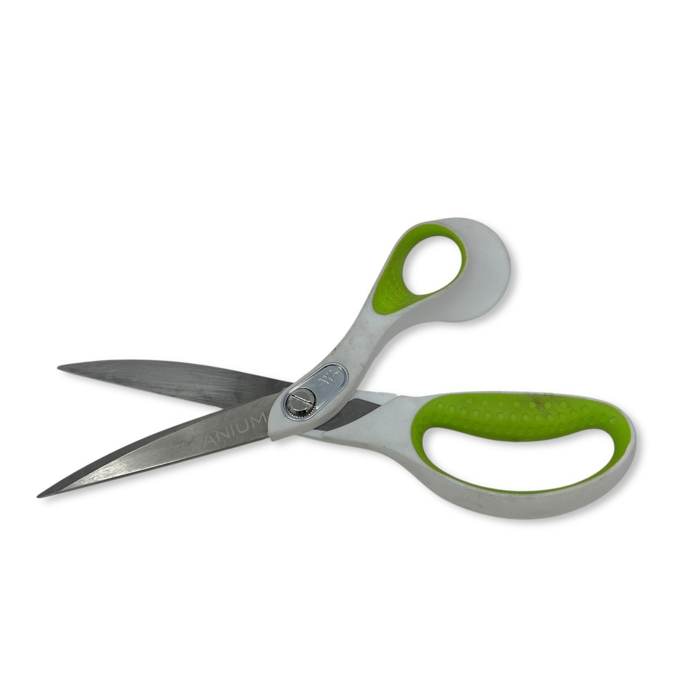 Westcott Carbo Titanium Scissors, 8" Professional Shears, White & Green Handle