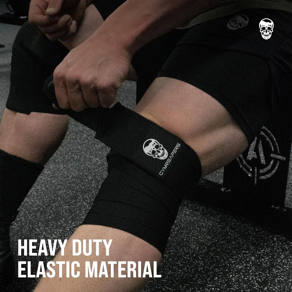 Knee Wraps for Squats and Powerlifting 72 Inch Compression Wraps with Strap for