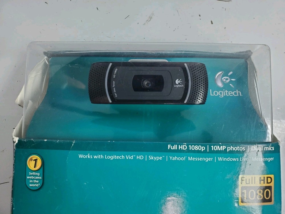 Logitech C910 HD Pro Webcam 1080p- Black - Open BOX - Box Damage