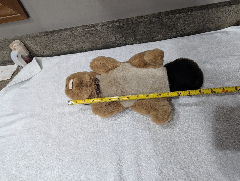 Hand Puppet Brown Beaver Plush Gund Felt Bow