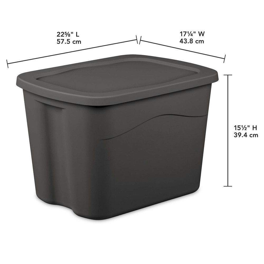 Sterilite 18 Gallon Plastic Storage Bin with Snap-on Lid 8 Count - Gray