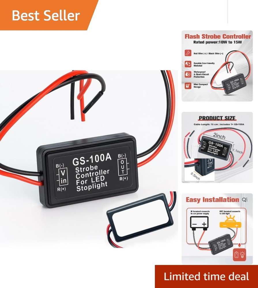 2-Pack -100A Flash Strobe Controller for Enhanced Vehicle Safety, 12V-24V