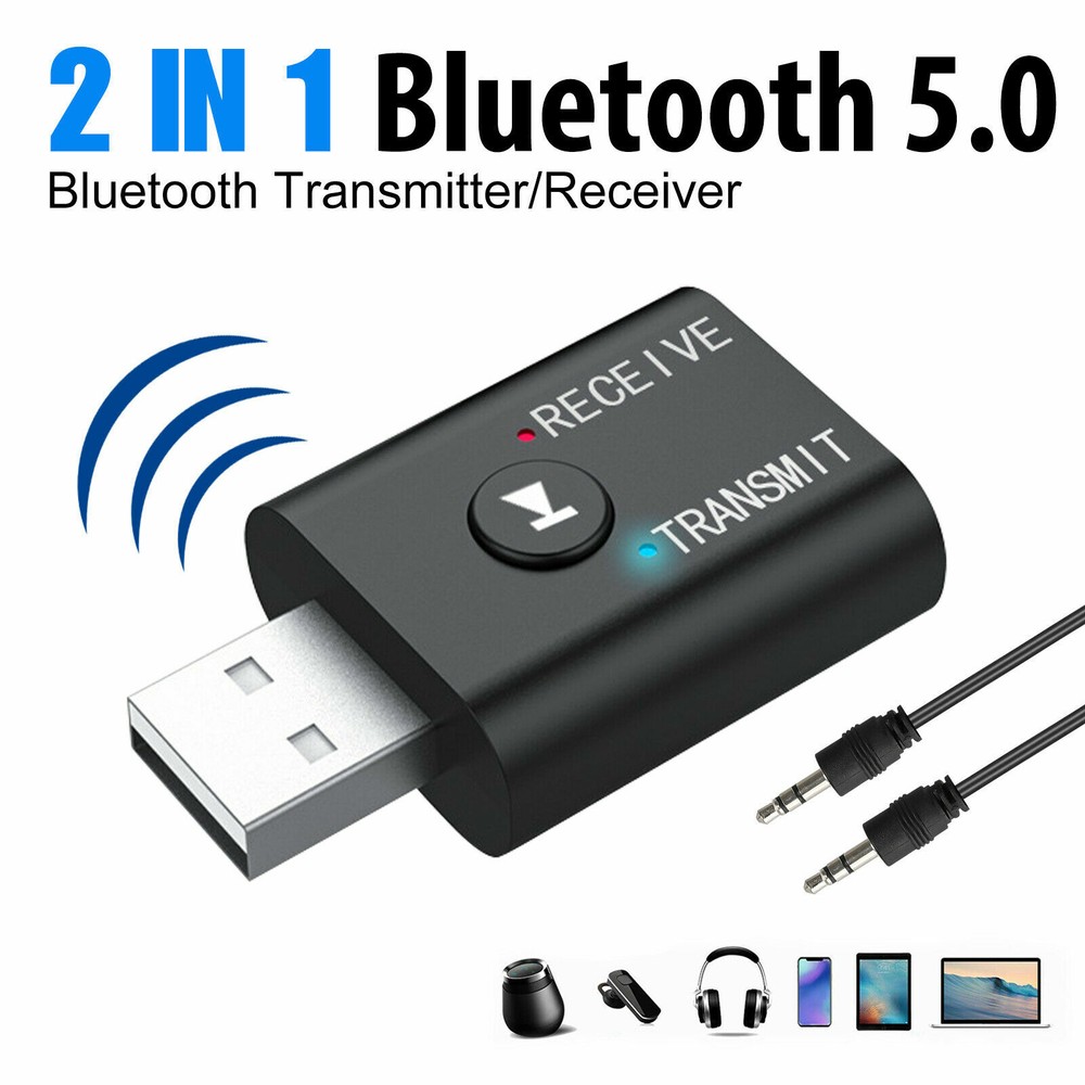 2 in 1 USB Bluetooth 5.0 Audio Transmitter/Receiver Adapter For Car TV PC Phone
