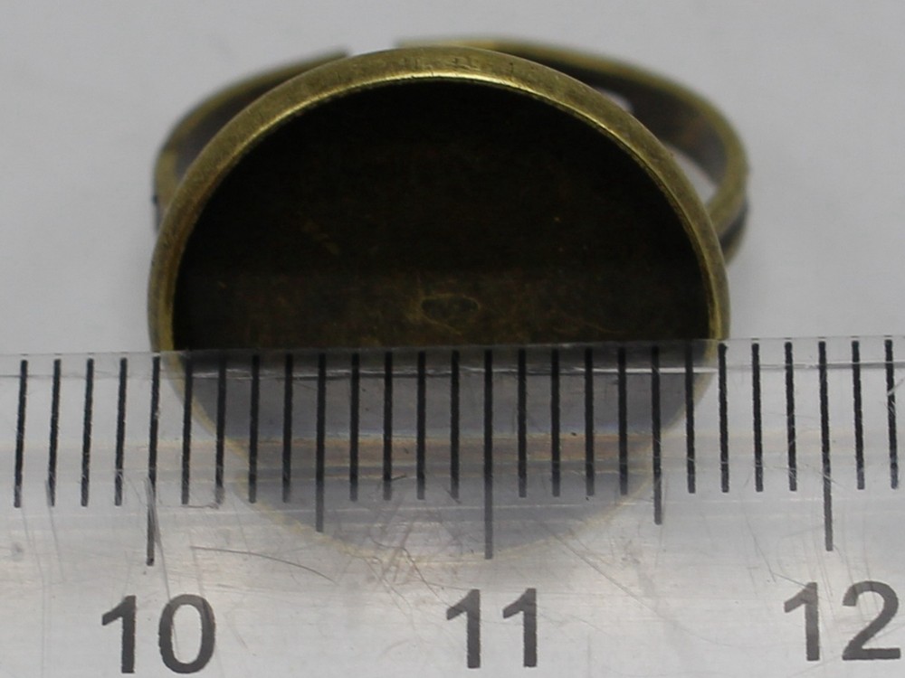 20 Bronze Tone Adjustable Ring Round Blank Cabochon Pad Bezel Setting Cup 16mm