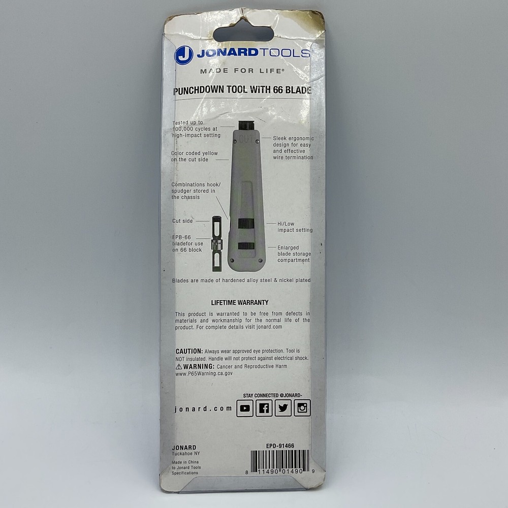 Jonard Tools EPD-91466 Punchdown Tool with 66 Blade