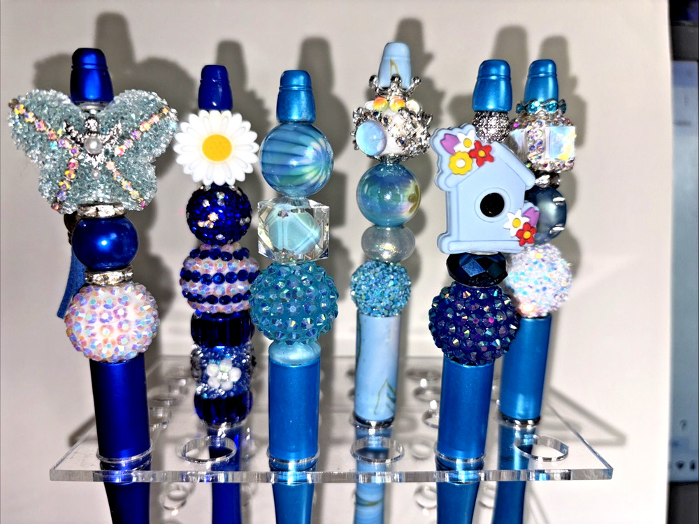 6 Handcrafted FANCY Beaded Pens