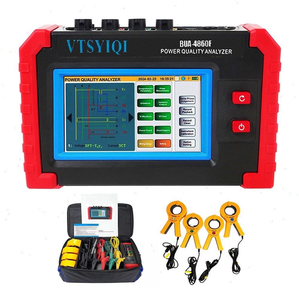 Power Quality Analyzer with Range 1.0A~1000A Total harmonic distortion (THD)