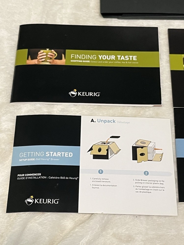 Keurig B60 Brewer Coffee Maker Manuals - Complete Set Owner's Guide + Setup