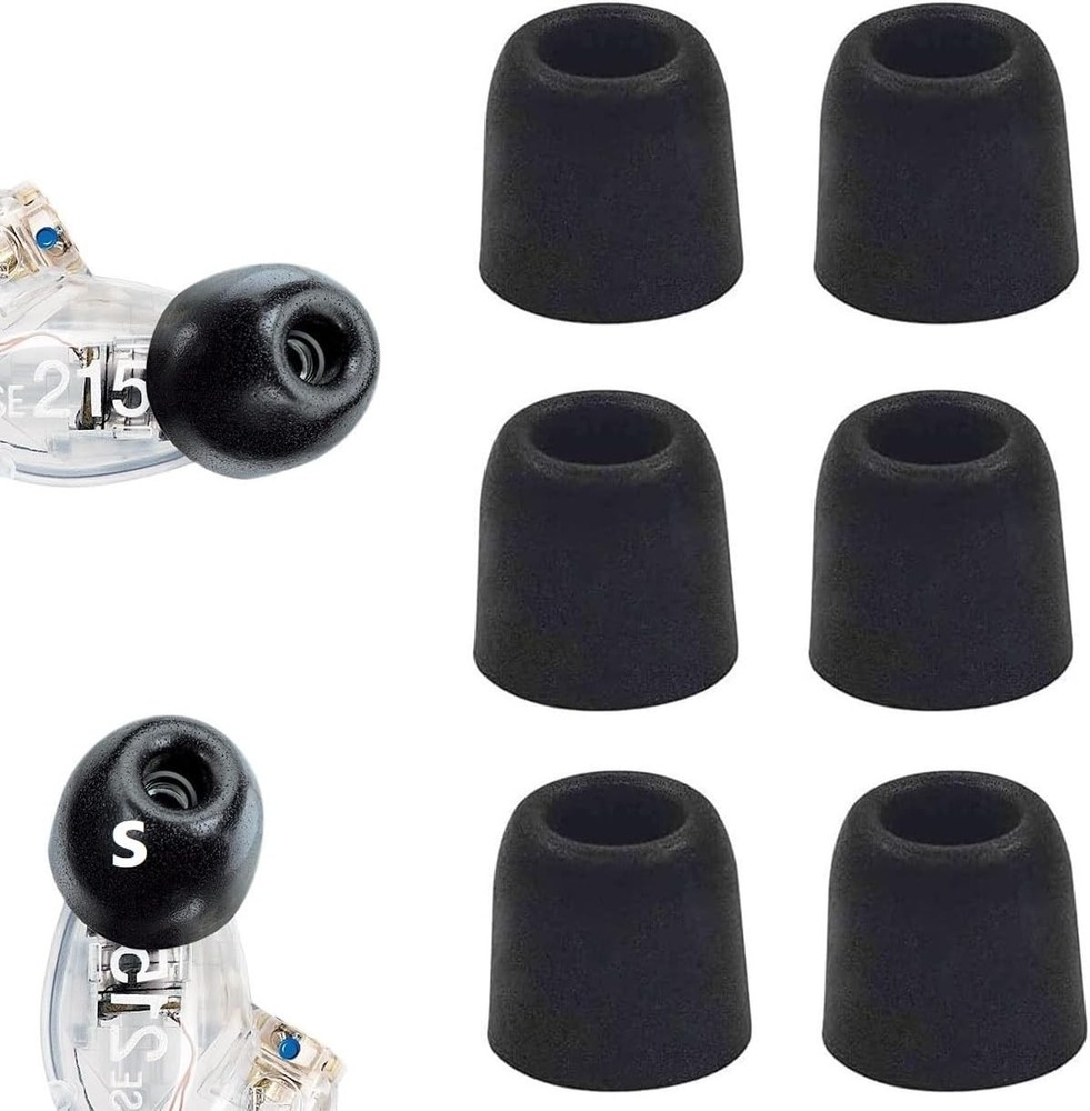 Replacement Memory Foam Tips Sleeves Earbuds Compatible Small, Black