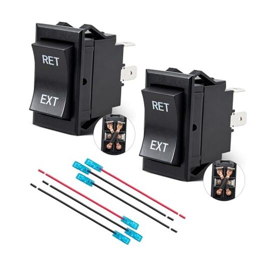 - Pack  1V Reverse Polarity Rocker Switch, Momentary DPDT 4 Pin (ON)-Off 2