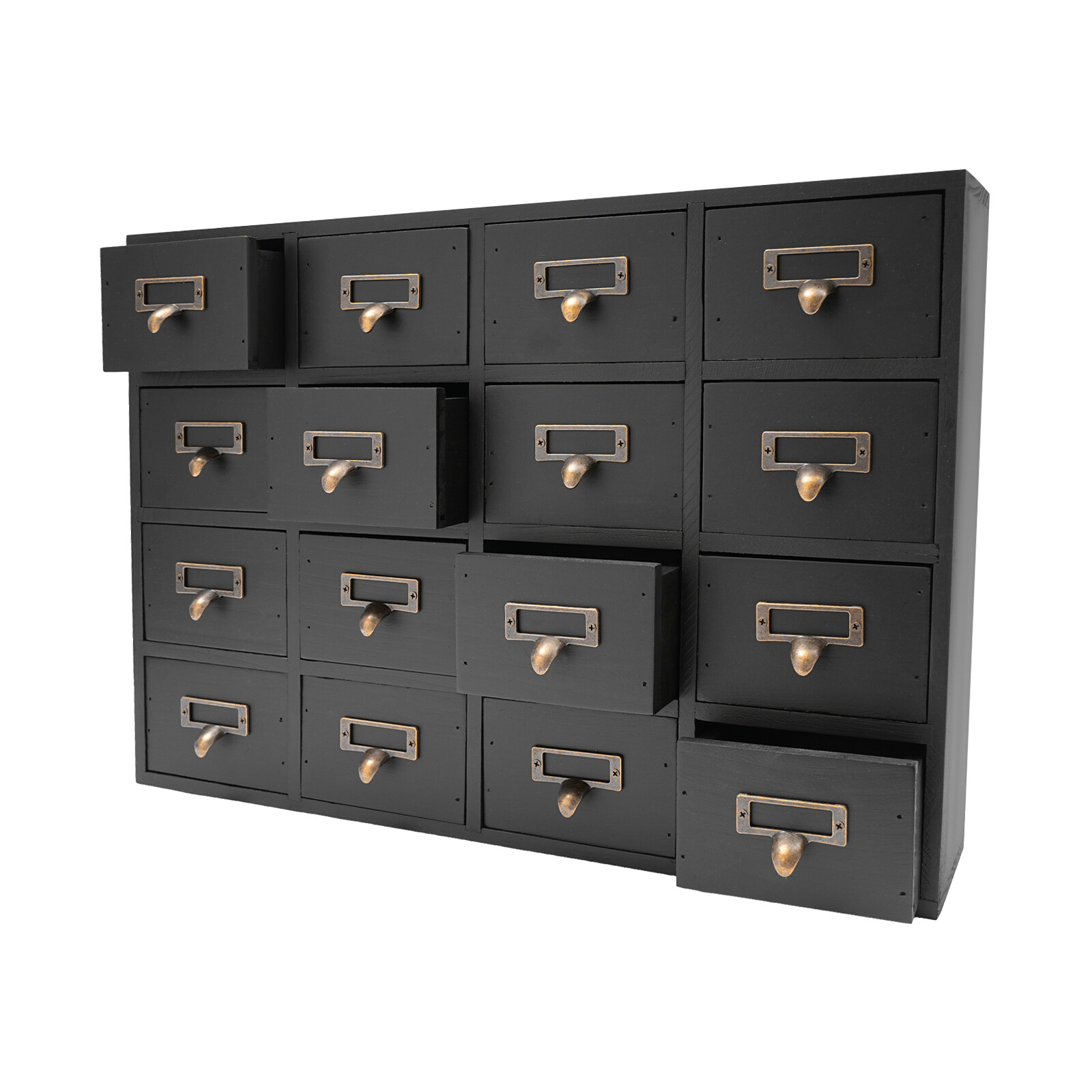 16 Drawers Vintage Tabletop Library Card Catalog Cabinet Apothecary Storage Box