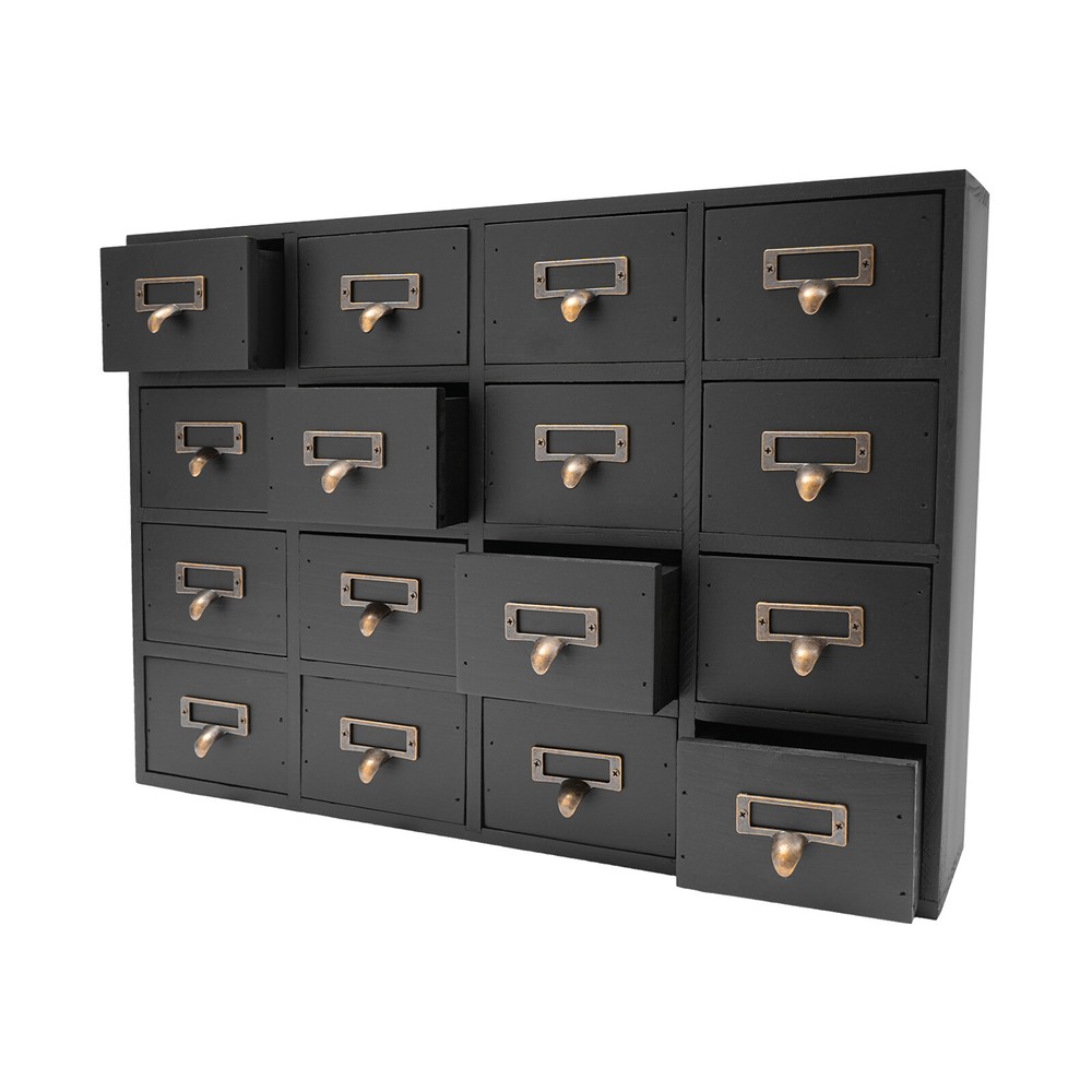Rustic 16-Drawer Storage Cabinet for Home Organization and Essentials