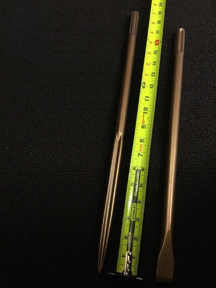 HILTI CHISEL SDS MAX SET FLAT 7/8" AND POINTED 19-1/2", PREOWNED, FAST SHIP