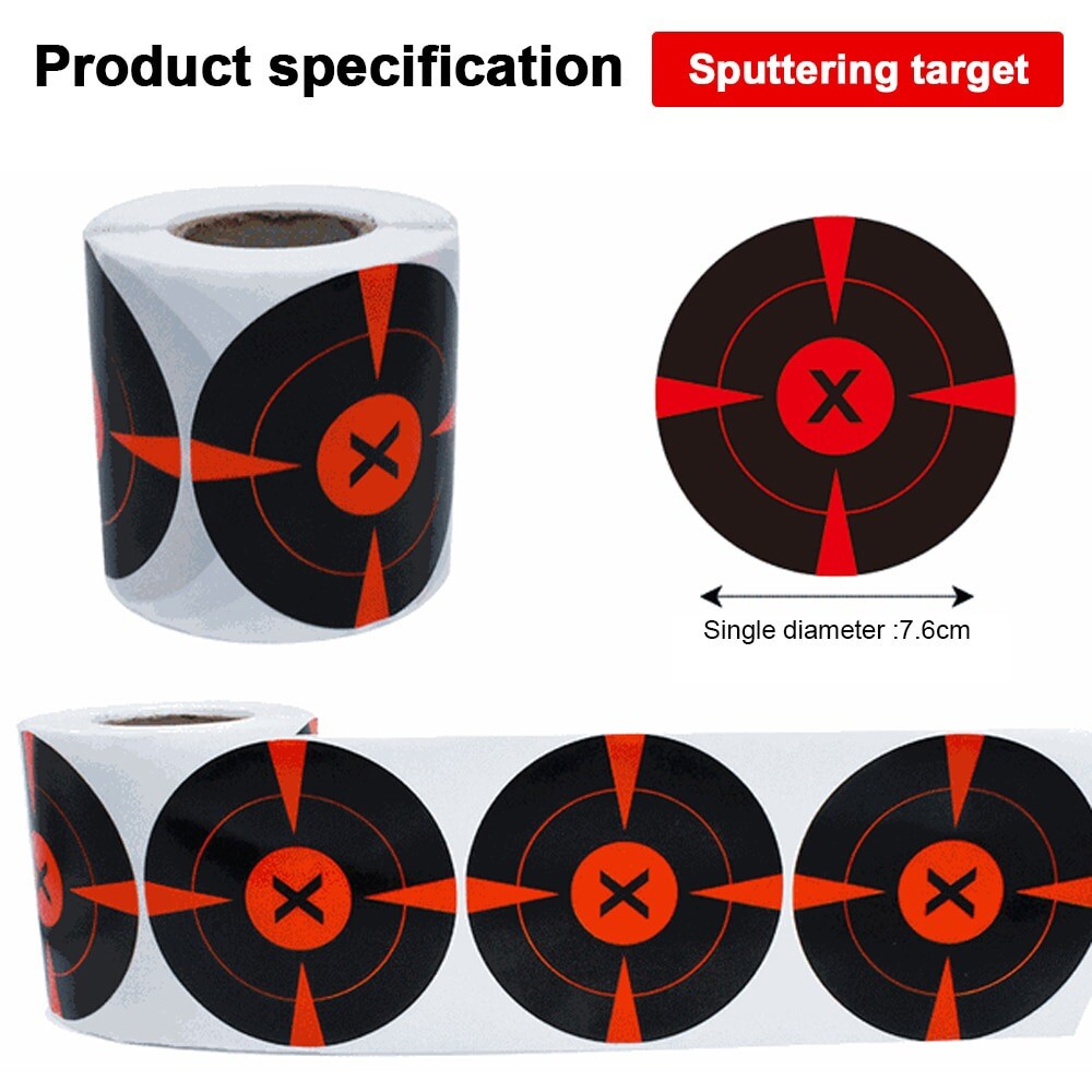 250pcs 3" Shooting Splatter Target Stickers Adhesive Reactive Targets Paper Roll