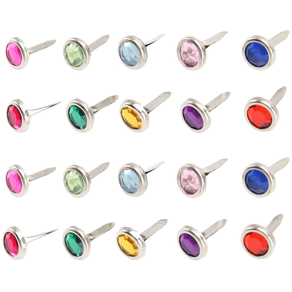100 Pcs Multicolor Paper Fasteners Brads for Crafts Making Braslets
