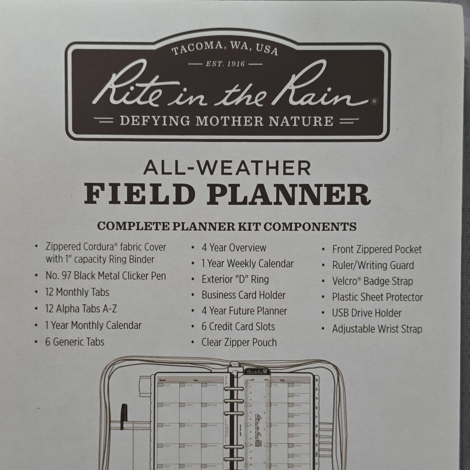 Rite in the Rain All Weather Field Planner Multicam Field Planner No9255M
