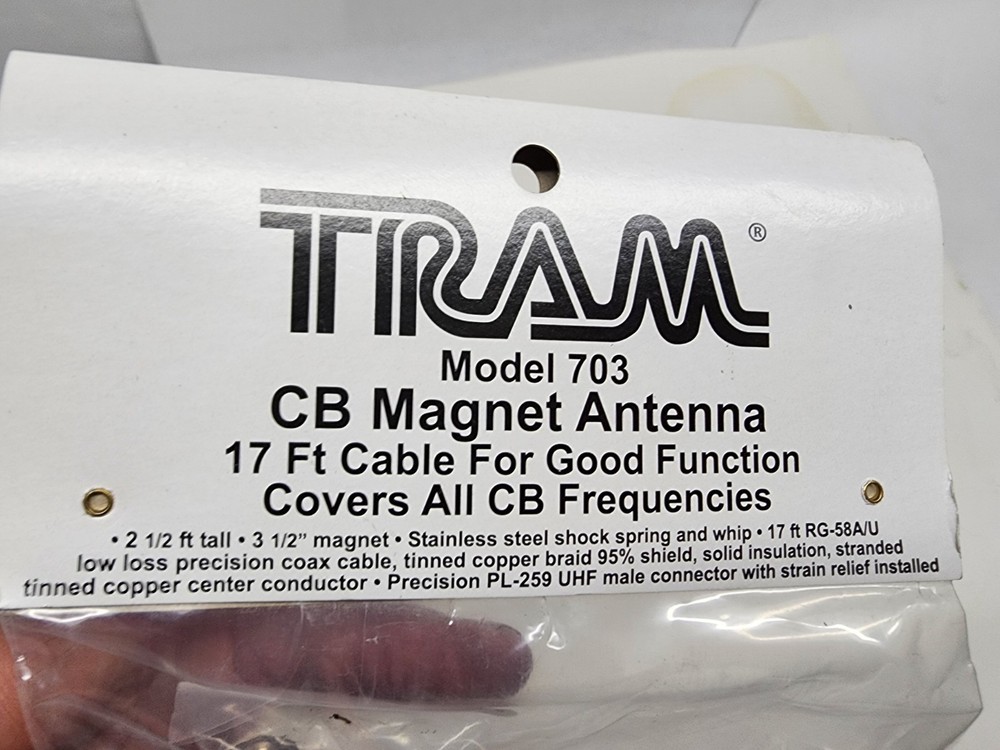 TRAM Model 703 CB Antenna Magnet Kit High Performance 2-1/2 Ft. Tall